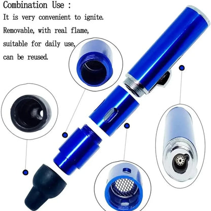 Puffy Built-In Jet Lighter Pipe