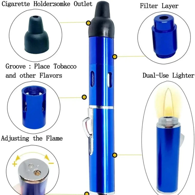 Puffy Built-In Jet Lighter Pipe