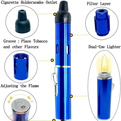 Puffy Built-In Jet Lighter Pipe
